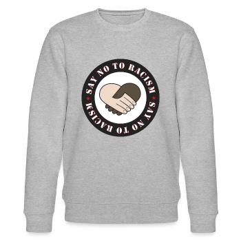 Non au racisme cadeaux anti raciste - Sweat bio CHANGER Stanley/Stella Unisexe - gris chiné - Devant - Nik (191cm) & Marisol (170cm)