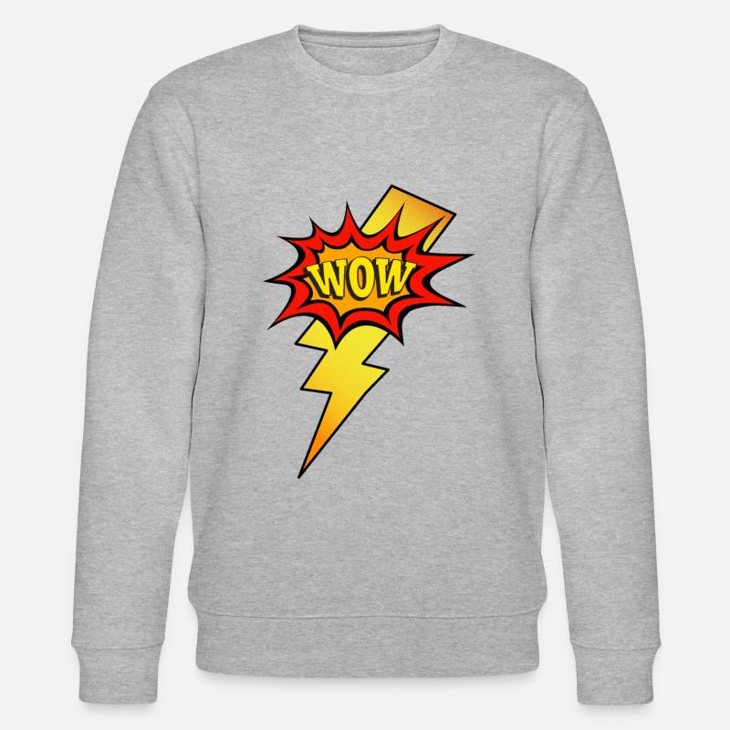 Popart Blitz und WOW - Stanley/Stella Unisex Bio-Sweatshirt CHANGER  - Grau meliert