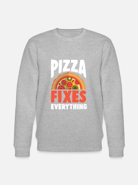 Pizza food funny saying eat - Stanley/Stella CHANGER Unisex Organic Sweatshirt - heather grey