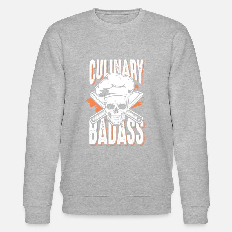 Culinary skull cooking chef - Stanley/Stella CHANGER Unisex Organic Sweatshirt - heather grey