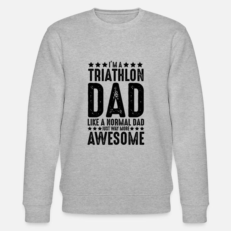 Triathlon Papa Dad - Stanley/Stella Unisex Bio-Sweatshirt CHANGER  - Grau meliert