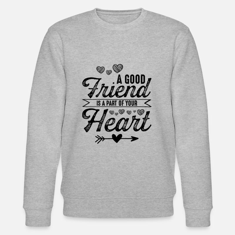 Amitié disant coeur amour - Sweat bio CHANGER Stanley/Stella Unisexe - gris chiné