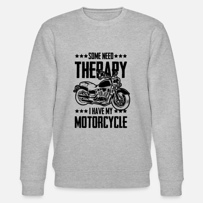 Motorcycle Therapie Lustig Spruch - Stanley/Stella Unisex Bio-Sweatshirt CHANGER  - Grau meliert