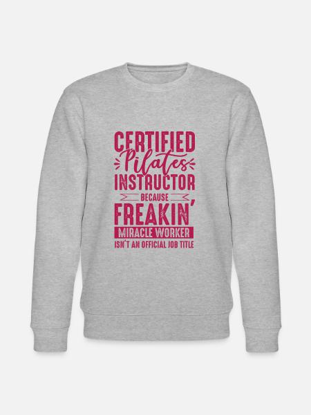 Lustiger Pilates Spruch - Stanley/Stella Unisex Bio-Sweatshirt CHANGER  - Grau meliert