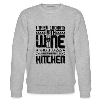 Red wine cuisine - Stanley/Stella CHANGER Unisex Organic Sweatshirt - heather grey - Front - Nik (191cm) & Marisol (170cm)
