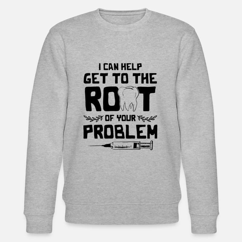 Zahnarzt Zahn witzig - Stanley/Stella Unisex Bio-Sweatshirt CHANGER  - Grau meliert