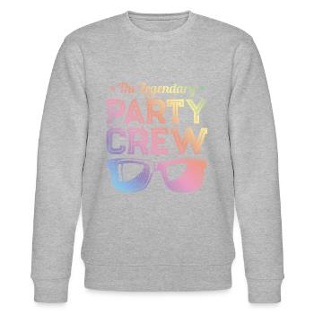 Party Crew Spruch Sonnenbrille - Stanley/Stella Unisex Bio-Sweatshirt CHANGER  - Grau meliert - Vorne - Nik (191cm) & Marisol (170cm)