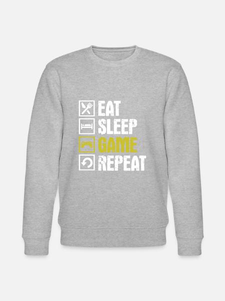 eat sleep game repeat - Stanley/Stella CHANGER Unisex Organic Sweatshirt - heather grey