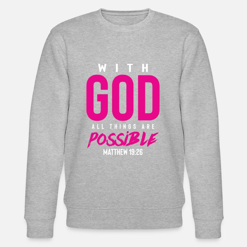 alles ist mit gott möglich - Stanley/Stella Unisex Bio-Sweatshirt CHANGER  - Grau meliert