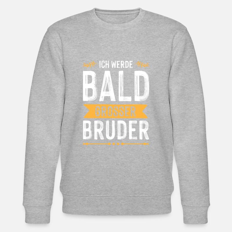Ich werde grosser Bruder - Stanley/Stella Unisex Bio-Sweatshirt CHANGER  - Grau meliert