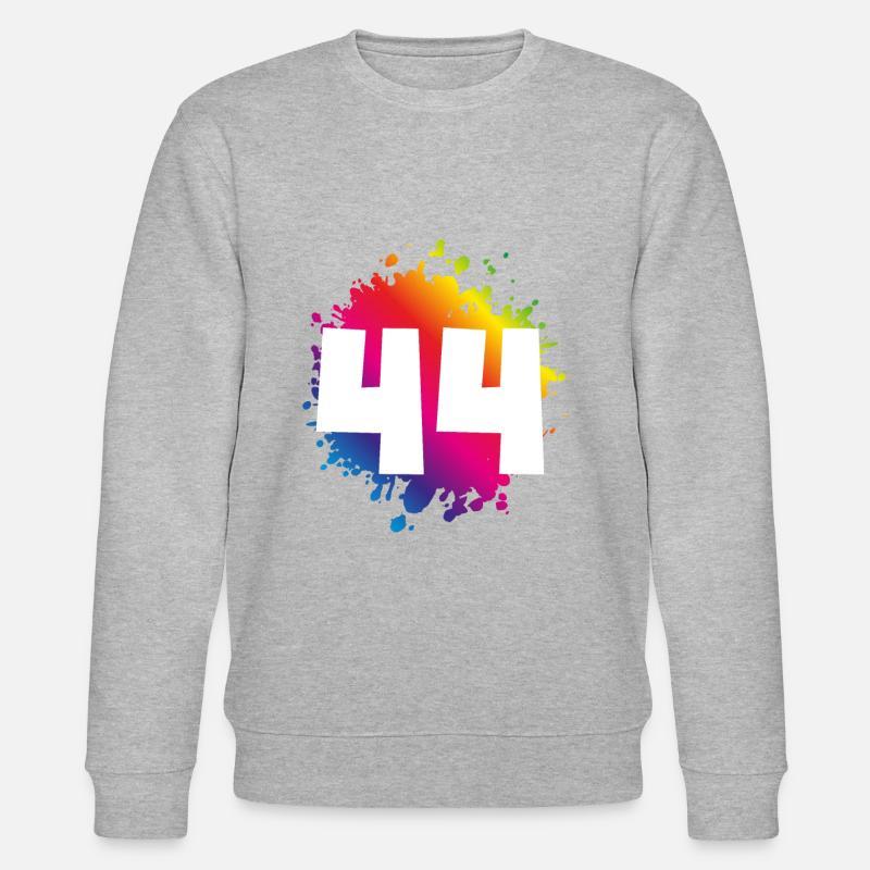 44 Zahl Klecks - Stanley/Stella Unisex Bio-Sweatshirt CHANGER  - Grau meliert
