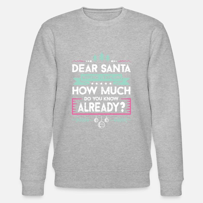 Dear Santa - Stanley/Stella Unisex Bio-Sweatshirt CHANGER  - Grau meliert
