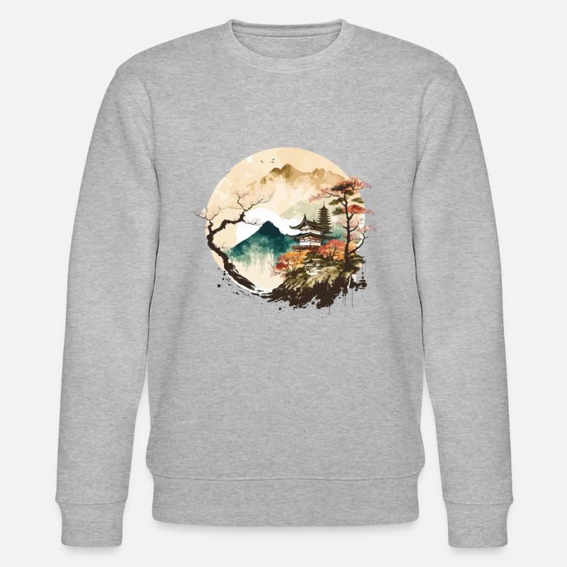 Anime Landschaft - Stanley/Stella Unisex Bio-Sweatshirt CHANGER  - Grau meliert