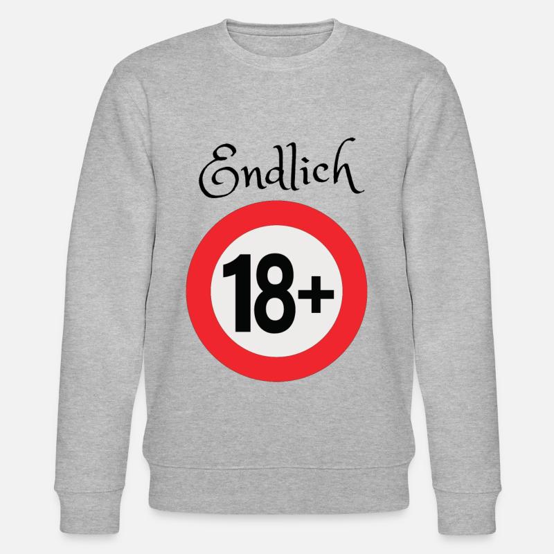 Endlich 18 - Stanley/Stella Unisex Bio-Sweatshirt CHANGER  - Grau meliert