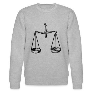 Balance justice law - Stanley/Stella CHANGER Unisex Organic Sweatshirt - heather grey - Front - Nik (191cm) & Marisol (170cm)