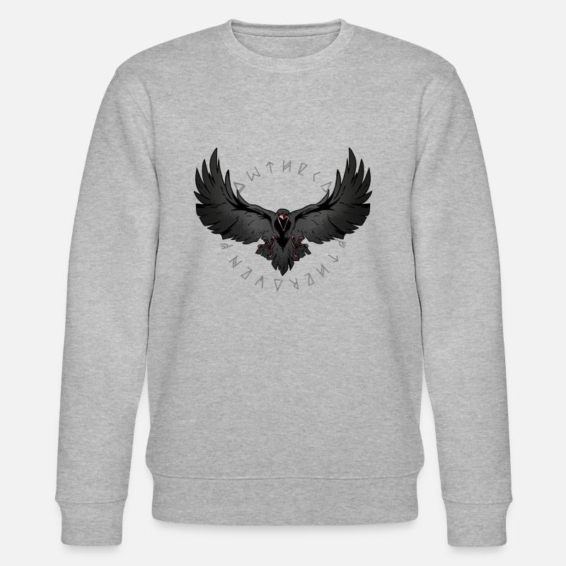Odins Raben Runen Wikinger - Stanley/Stella Unisex Bio-Sweatshirt CHANGER - Grau meliert