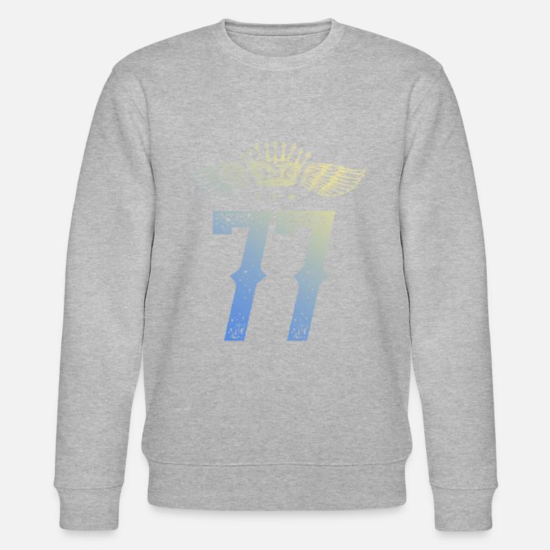 77 Zahl Krone - Stanley/Stella Unisex Bio-Sweatshirt CHANGER  - Grau meliert