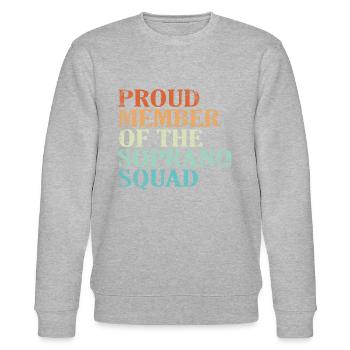 Proud Member of the Soprano Squad Vintage - Stanley/Stella CHANGER Unisex Organic Sweatshirt - heather grey - Front - Nik (191cm) & Marisol (170cm)