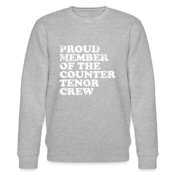 Fier membre du Countertenor Crew - blanc - Sweat bio CHANGER Stanley/Stella Unisexe - gris chiné - Devant - Nik (191cm) & Marisol (170cm)