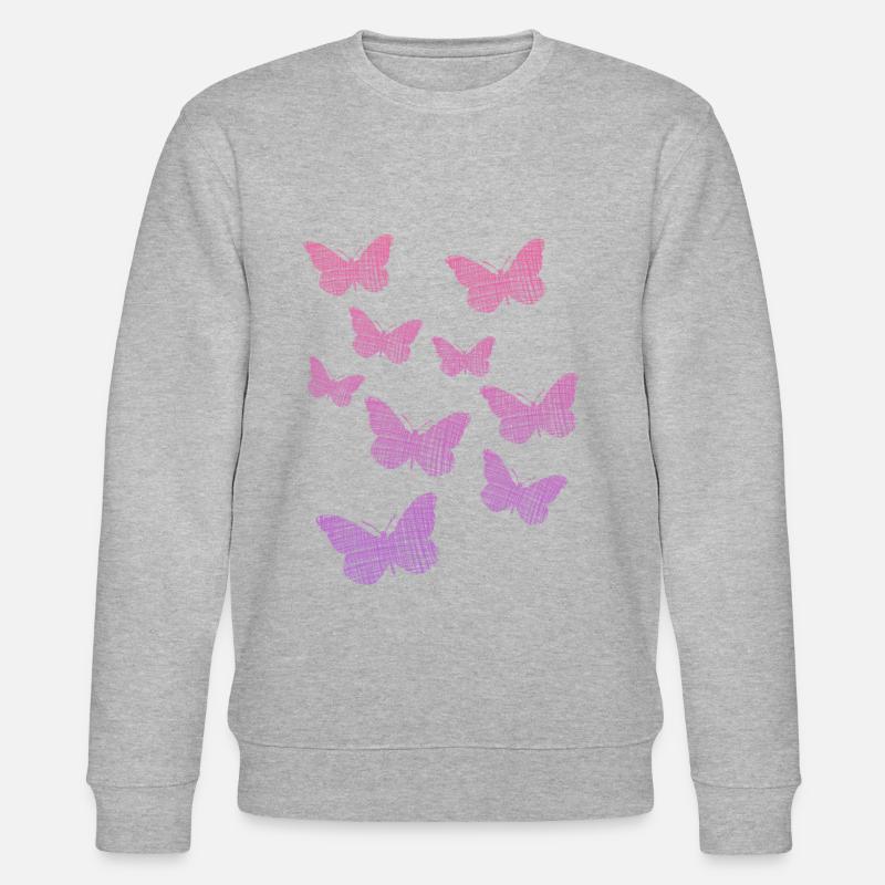 Butterflies - Stanley/Stella Unisex Bio-Sweatshirt CHANGER  - Grau meliert