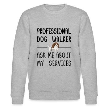 PRO DOG WALKING MERCHANDISE - Stanley/Stella Unisex Bio-Sweatshirt CHANGER  - Grau meliert - Vorne - Nik (191cm) & Marisol (170cm)