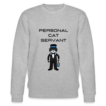 Persönlicher Katzendiener - Stanley/Stella Unisex Bio-Sweatshirt CHANGER  - Grau meliert - Vorne - Nik (191cm) & Marisol (170cm)