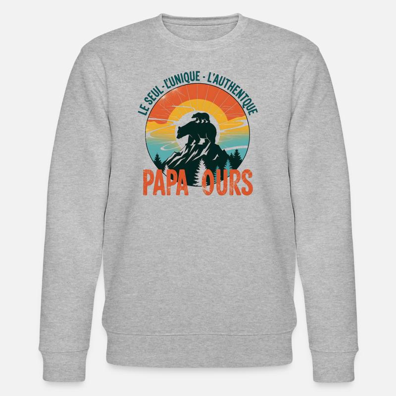 PAPA OURS - Stanley/Stella Unisex Bio-Sweatshirt CHANGER  - Grau meliert