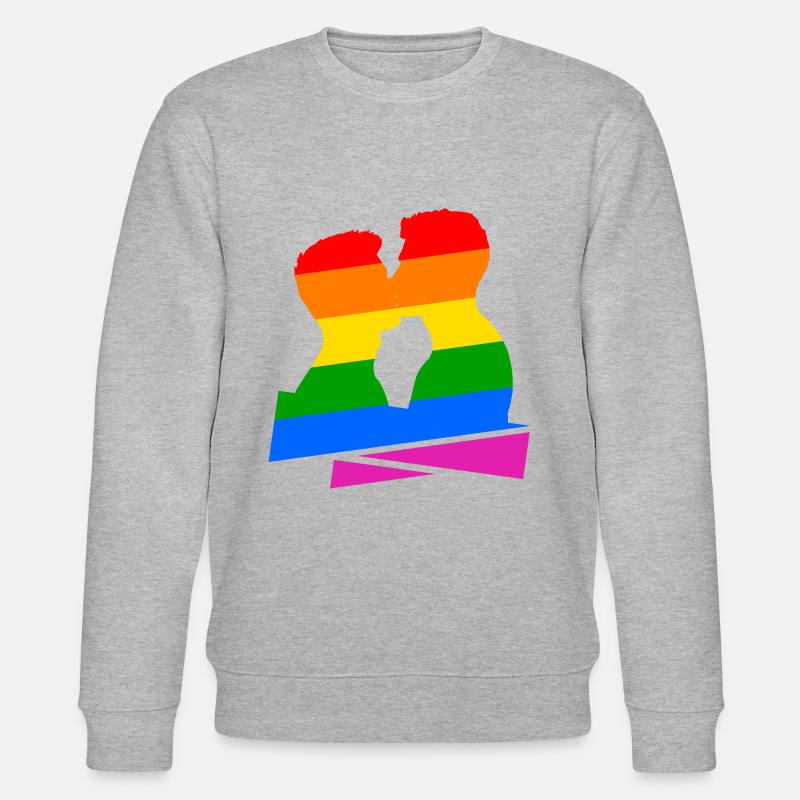 Regenbogen Kuss - Stanley/Stella Unisex Bio-Sweatshirt CHANGER  - Grau meliert