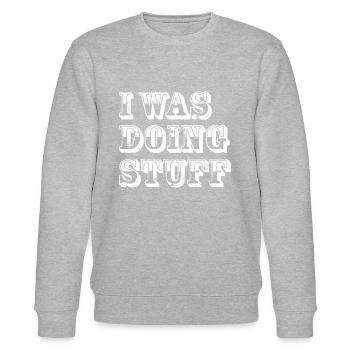 I was doing stuff vintage - Stanley/Stella Unisex Bio-Sweatshirt CHANGER  - Grau meliert - Vorne - Nik (191cm) & Marisol (170cm)