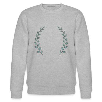 Fleurs, guirlande, ornement, monogramme, vintage, amour - Sweat bio CHANGER Stanley/Stella Unisexe - gris chiné - Devant - Nik (191cm) & Marisol (170cm)