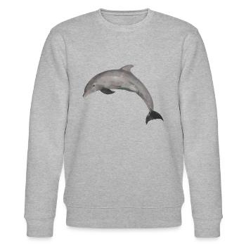 Dolphin - Stanley/Stella CHANGER Unisex Organic Sweatshirt - heather grey - Front - Nik (191cm) & Marisol (170cm)