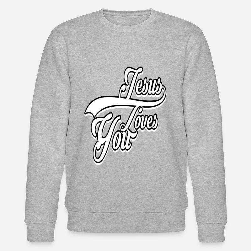 Jesus liebt dich - Stanley/Stella Unisex Bio-Sweatshirt CHANGER  - Grau meliert