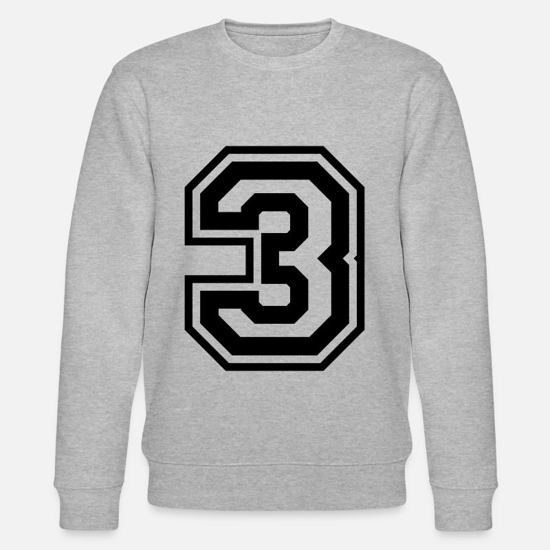3 Zahl nummer - Stanley/Stella Unisex Bio-Sweatshirt CHANGER  - Grau meliert