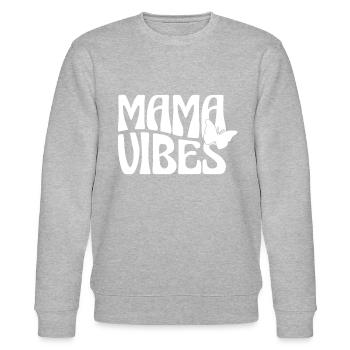 Mama Vibes mit Schmetterling - Stanley/Stella Unisex Bio-Sweatshirt CHANGER  - Grau meliert - Vorne - Nik (191cm) & Marisol (170cm)
