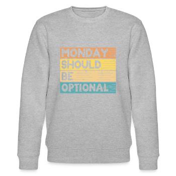 Monday should be optional Vintage bunt - Stanley/Stella Unisex Bio-Sweatshirt CHANGER  - Grau meliert - Vorne - Nik (191cm) & Marisol (170cm)