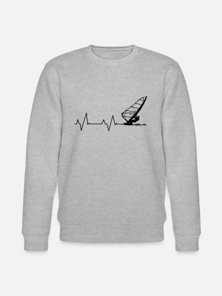 Herzschlag Surfer Wellenreiter - Stanley/Stella Unisex Bio-Sweatshirt CHANGER - Grau meliert