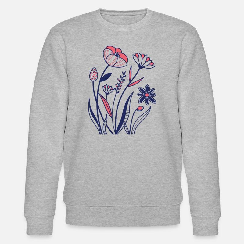 Fleurs - Printemps - Été - Fleurs - Sweat bio CHANGER Stanley/Stella Unisexe - gris chiné