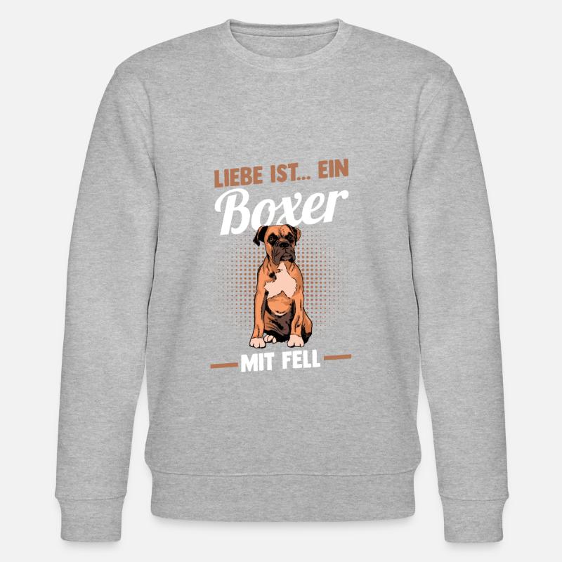 Hund Deutscher Boxer - Stanley/Stella Unisex Bio-Sweatshirt CHANGER - Grau meliert