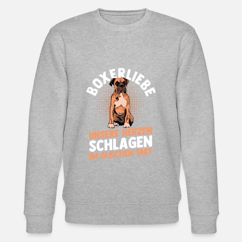 Hund Deutscher Boxer - Stanley/Stella Unisex Bio-Sweatshirt CHANGER  - Grau meliert