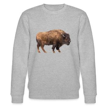 Bison - Stanley/Stella CHANGER Unisex Organic Sweatshirt - heather grey - Front - Nik (191cm) & Marisol (170cm)