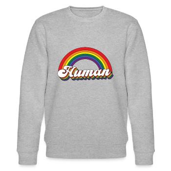 Arc-en-ciel humain LGBTQ Gay Pride - Sweat bio CHANGER Stanley/Stella Unisexe - gris chiné - Devant - Nik (191cm) & Marisol (170cm)