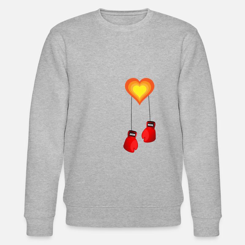 Boxen Boxhandschuhe Boxer Geschenkidee - Stanley/Stella Unisex Bio-Sweatshirt CHANGER  - Grau meliert