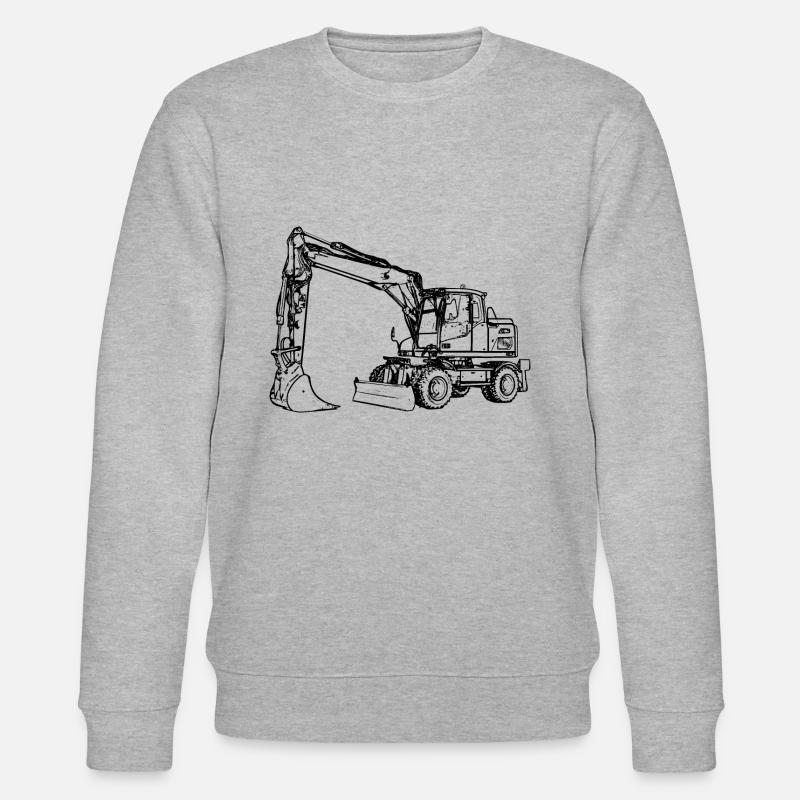 Bagger Radbagger Schaufelbagger schwarz - Stanley/Stella Unisex Bio-Sweatshirt CHANGER  - Grau meliert
