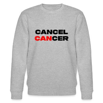Cancel Cancer - Krebs Motivation Warrior - Stanley/Stella CHANGER Unisex Organic Sweatshirt - heather grey - Front - Nik (191cm) & Marisol (170cm)