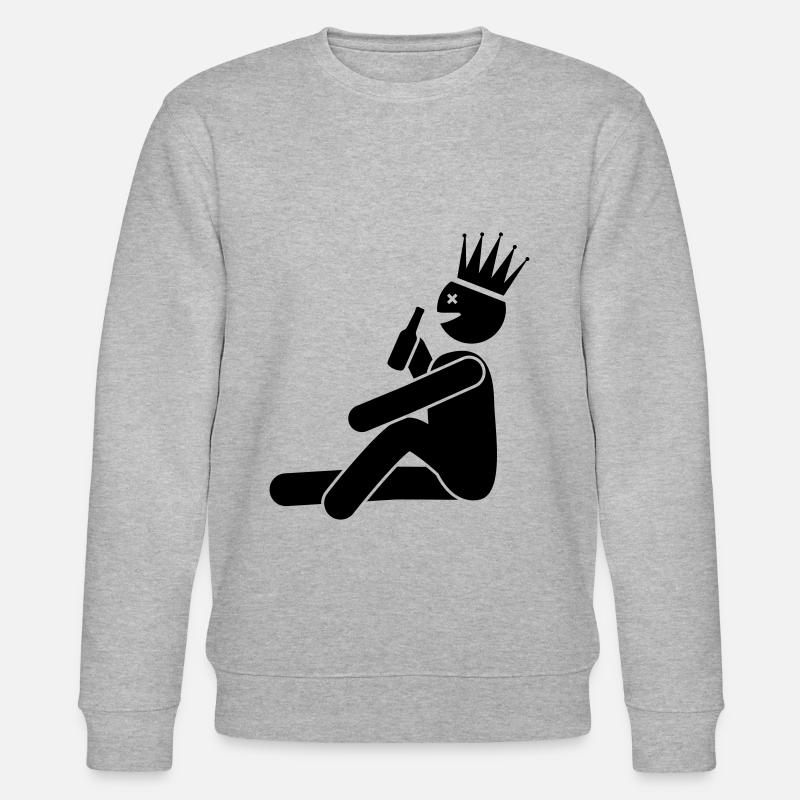 Drinking Drinking Man Symbol - Stanley/Stella CHANGER Unisex Organic Sweatshirt - heather grey