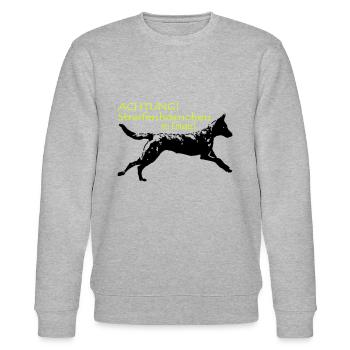 Herder Streifenhörnchen im Einsatz - Stanley/Stella Unisex Bio-Sweatshirt CHANGER  - Grau meliert - Vorne - Nik (191cm) & Marisol (170cm)