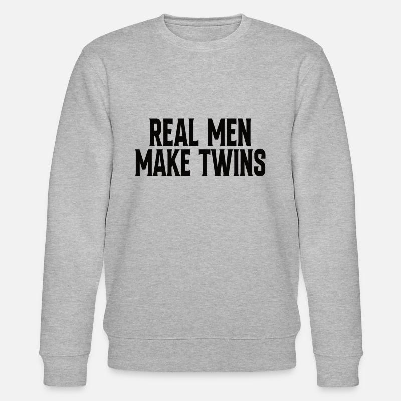 Real Men Make Twins - Stanley/Stella Unisex Bio-Sweatshirt CHANGER  - Grau meliert