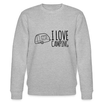 I Love Camping - Stanley/Stella Unisex Bio-Sweatshirt CHANGER  - Grau meliert - Vorne - Nik (191cm) & Marisol (170cm)