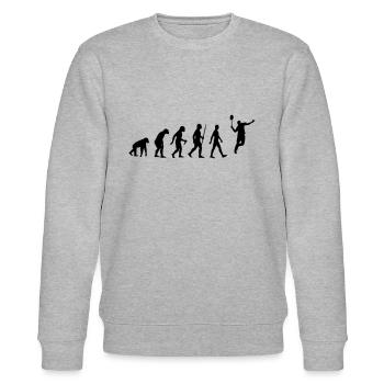 Evolution - Federball, Badminton, Mensch, Affe - Stanley/Stella Unisex Bio-Sweatshirt CHANGER  - Grau meliert - Vorne - Nik (191cm) & Marisol (170cm)