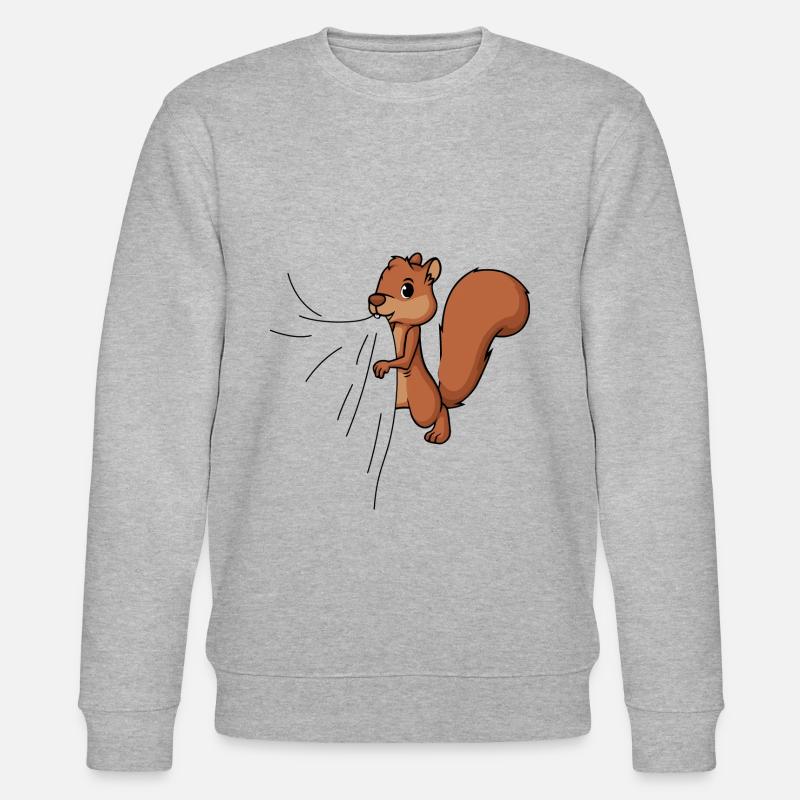 Eichhörnchen beißt Hungriges Eichhörnchen frisst - Stanley/Stella Unisex Bio-Sweatshirt CHANGER  - Grau meliert